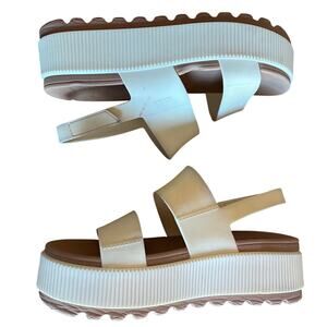 Reef Women's Water Vista Higher Platform Sandals in Off-White, Size 8